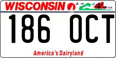 WI license plate 186OCT