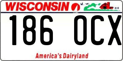 WI license plate 186OCX