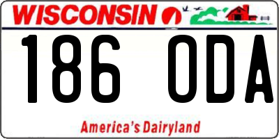 WI license plate 186ODA