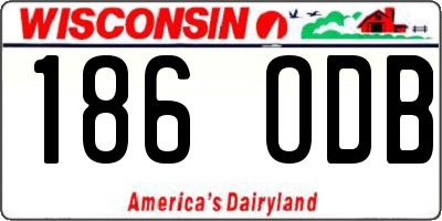 WI license plate 186ODB