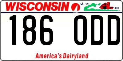 WI license plate 186ODD