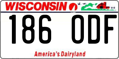 WI license plate 186ODF