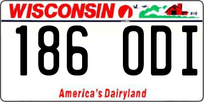 WI license plate 186ODI