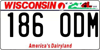 WI license plate 186ODM