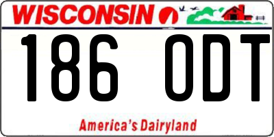 WI license plate 186ODT