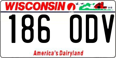 WI license plate 186ODV