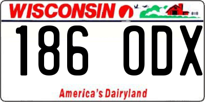 WI license plate 186ODX