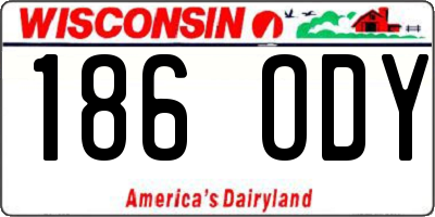 WI license plate 186ODY