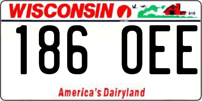 WI license plate 186OEE