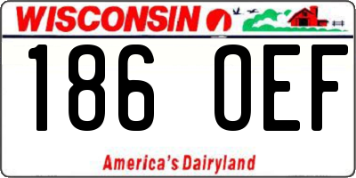 WI license plate 186OEF