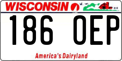 WI license plate 186OEP