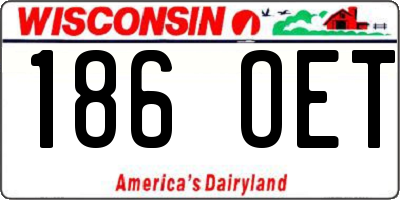 WI license plate 186OET