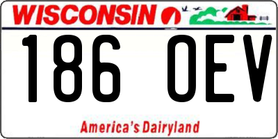 WI license plate 186OEV
