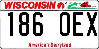 WI license plate 186OEX