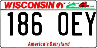 WI license plate 186OEY
