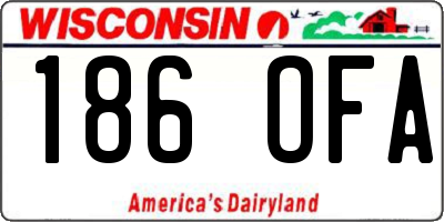 WI license plate 186OFA