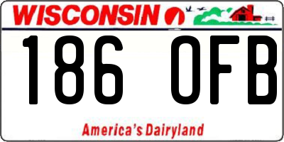 WI license plate 186OFB