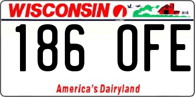 WI license plate 186OFE