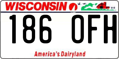 WI license plate 186OFH