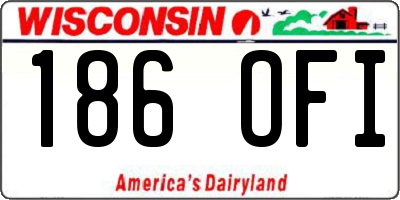WI license plate 186OFI