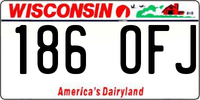 WI license plate 186OFJ