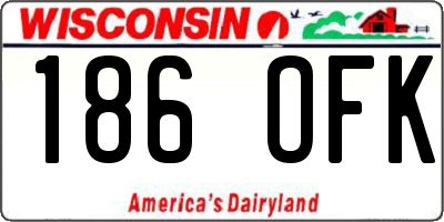 WI license plate 186OFK
