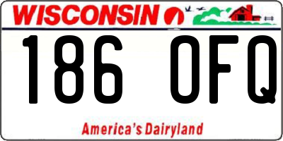 WI license plate 186OFQ