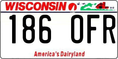 WI license plate 186OFR
