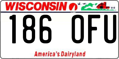 WI license plate 186OFU