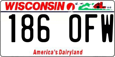 WI license plate 186OFW