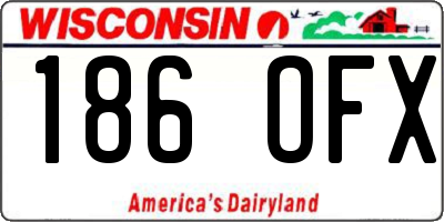 WI license plate 186OFX