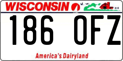 WI license plate 186OFZ