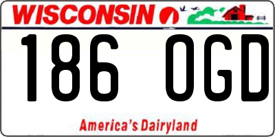 WI license plate 186OGD