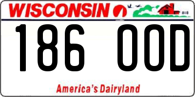 WI license plate 186OOD