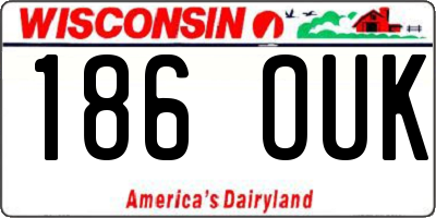 WI license plate 186OUK