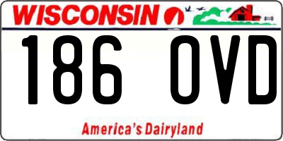 WI license plate 186OVD