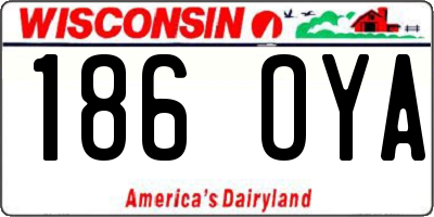 WI license plate 186OYA