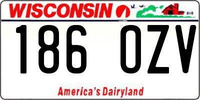 WI license plate 186OZV