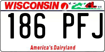 WI license plate 186PFJ