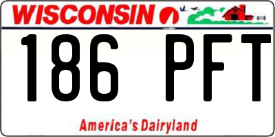 WI license plate 186PFT