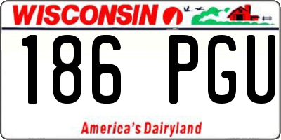 WI license plate 186PGU