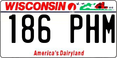 WI license plate 186PHM