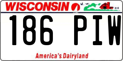 WI license plate 186PIW