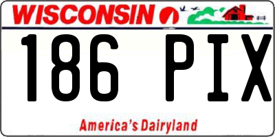 WI license plate 186PIX