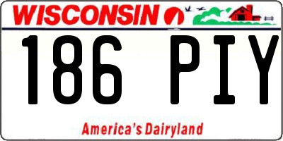 WI license plate 186PIY