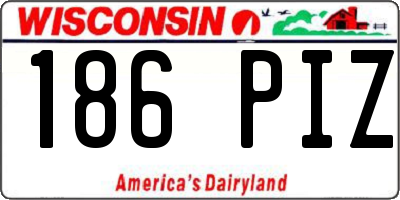 WI license plate 186PIZ