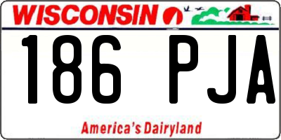WI license plate 186PJA