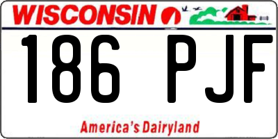 WI license plate 186PJF