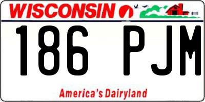 WI license plate 186PJM