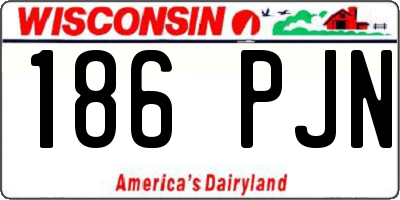 WI license plate 186PJN